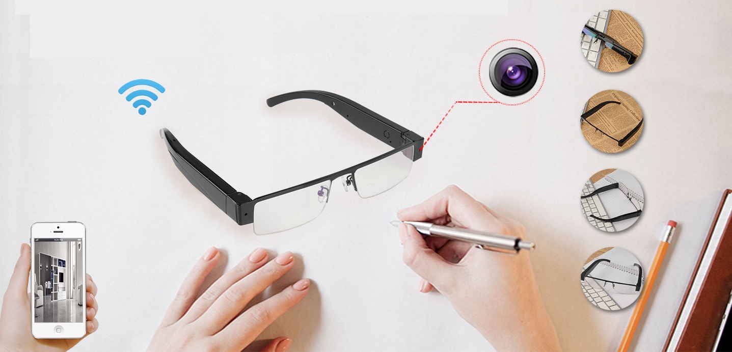 elegante Brille mit einer Full-HD-Kamera wifi