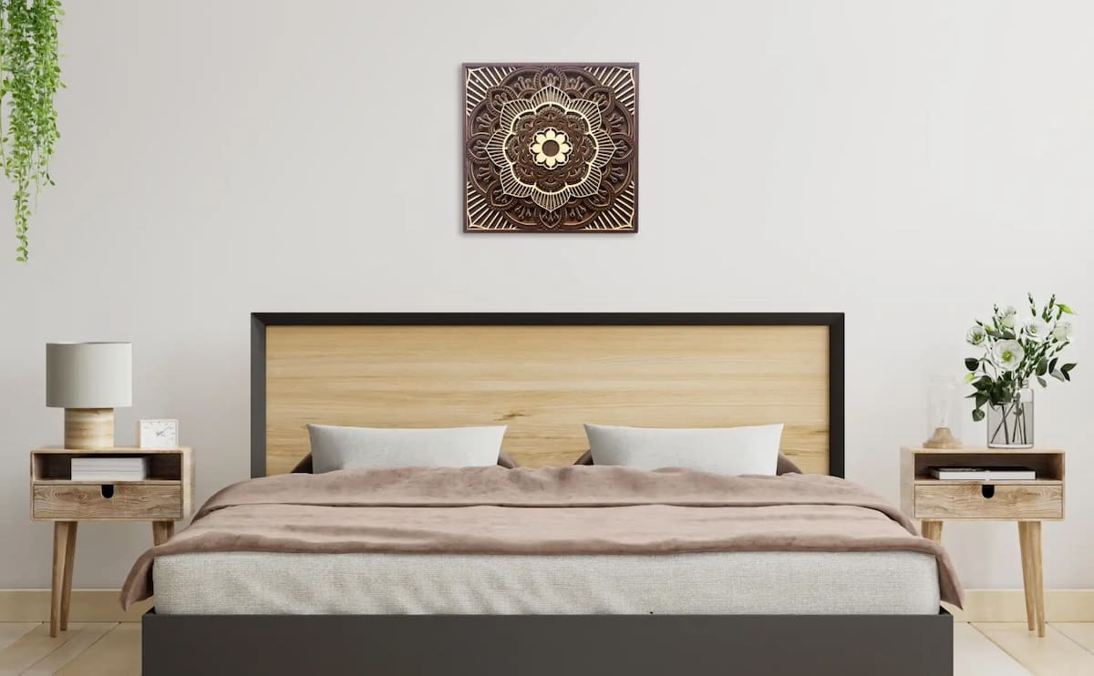 Holzmandalas an der Wand 3D aus Holz - TIBET