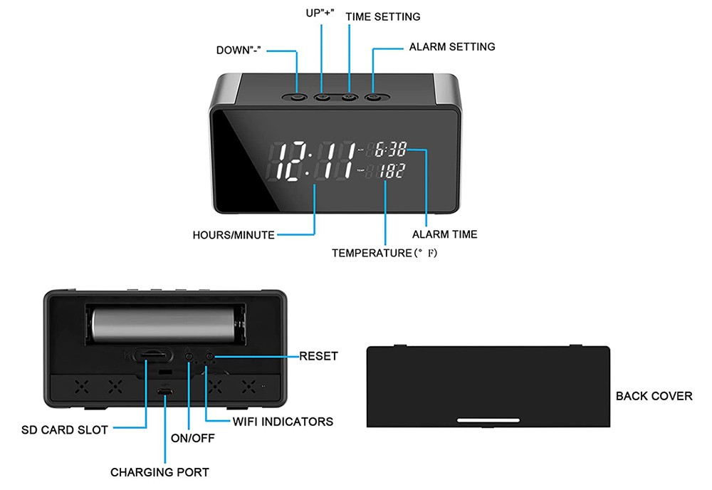 Uhr mit WLAN-Kamera, Spionage, Spionage