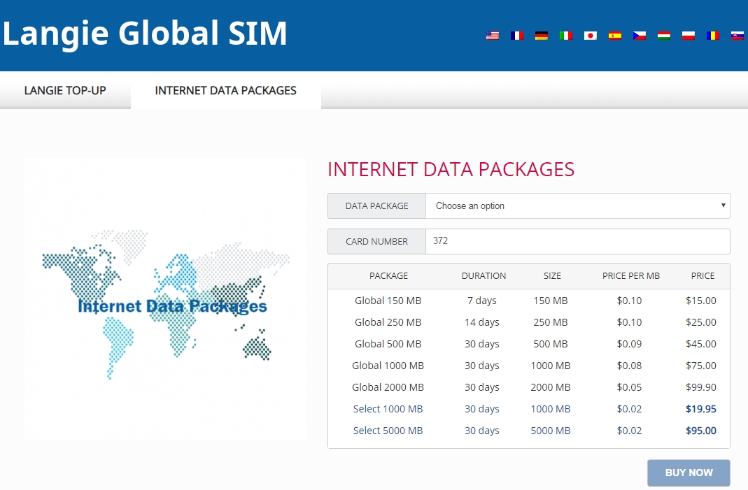 langie global sim card aufladen