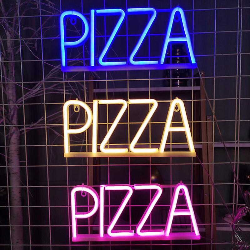 PIZZA leuchtendes Logo an den Wänden LED Neon